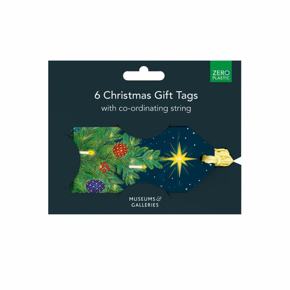 Set of 6 Celestial Tree Christmas Gift Tags
