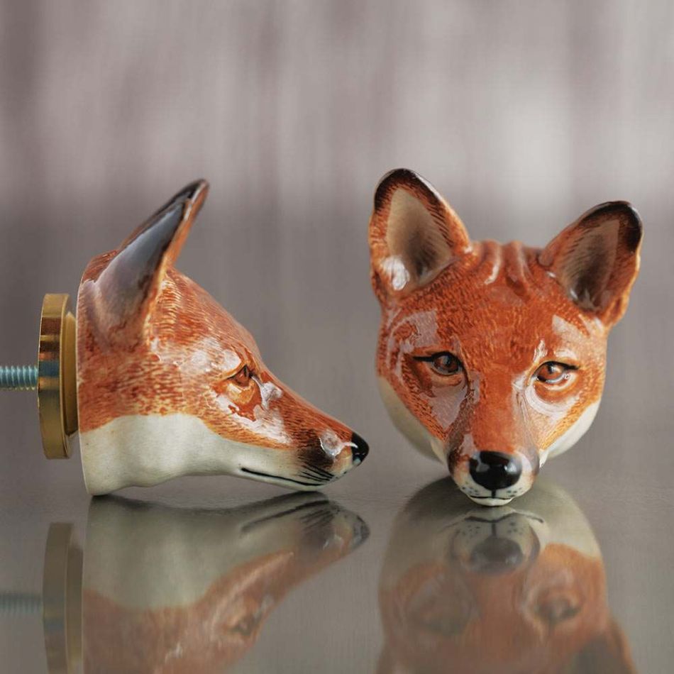 Fox Head Ceramic Knob