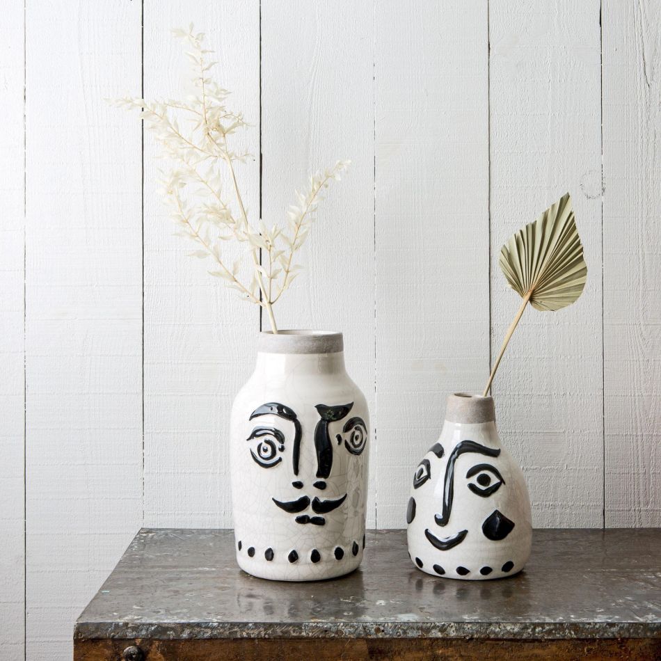 Face Print Vases