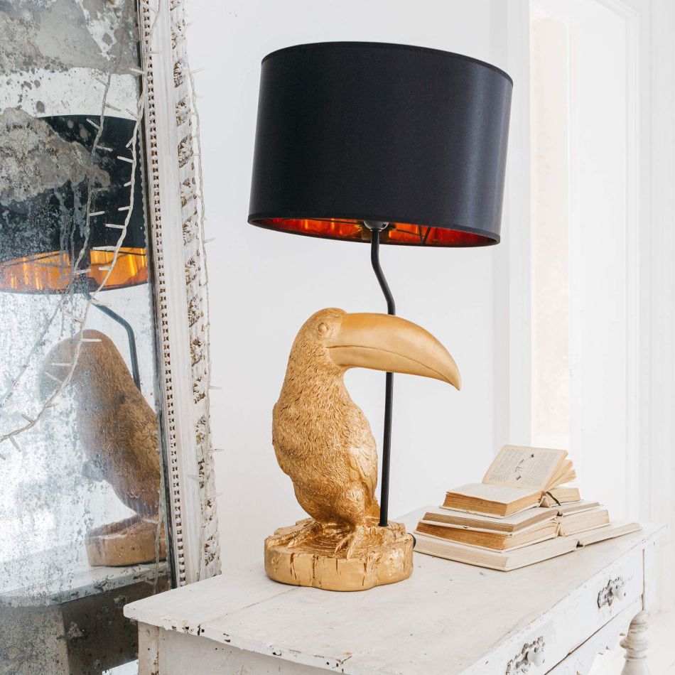 Tommy Toucan Gold Lamp with Shade