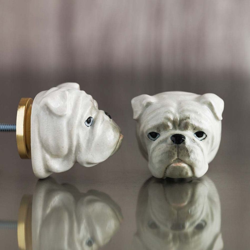 Bulldog Head Ceramic Knob