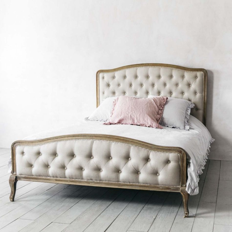Sophia Natural Linen King Size Bed