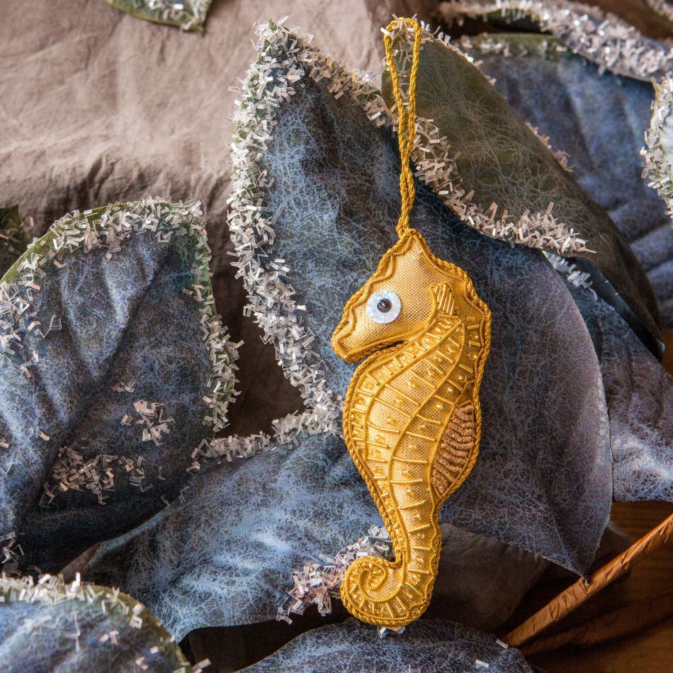 Golden Seahorse Decoration