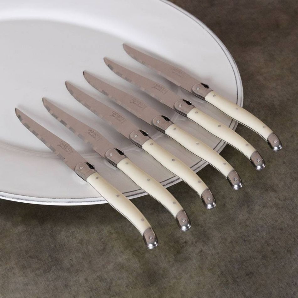 Laguiole Set of Six Ivory Steak Knives