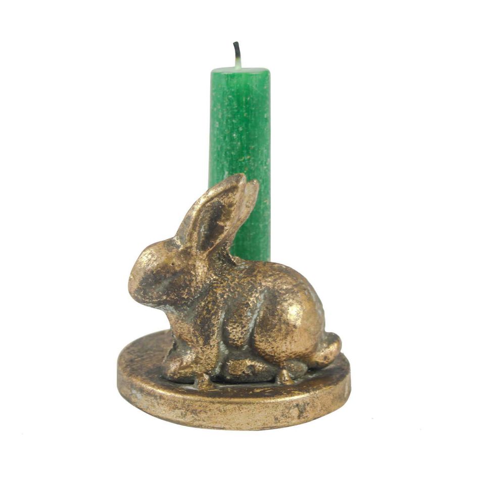 Gold Rabbit Candle Holder