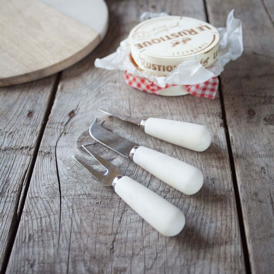 Set of Three Marble Cheese Knives