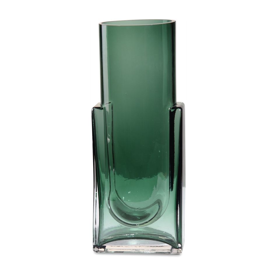 Green Glass Straight Vase