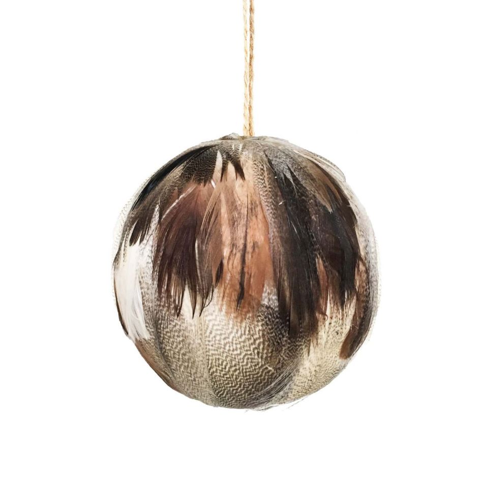 Large Smooth Cream Feather Ball Decoration