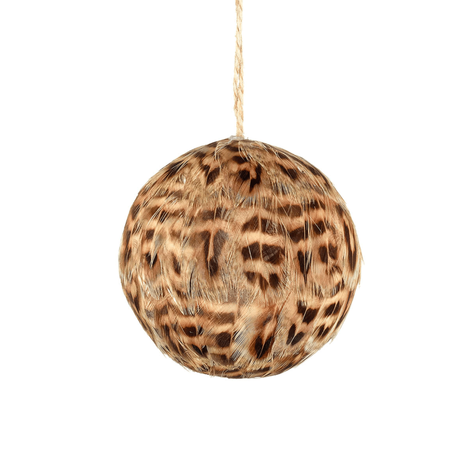 Smooth Brown Feather Ball Decoration
