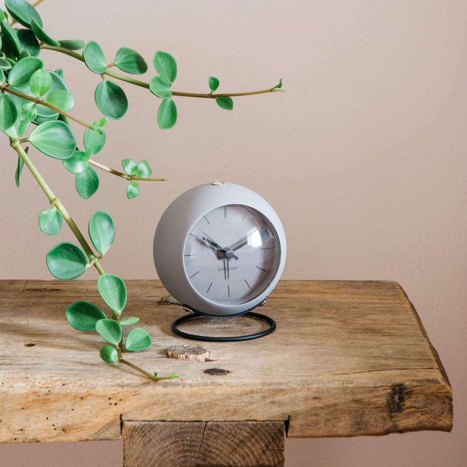 Grey Globe Alarm Clock