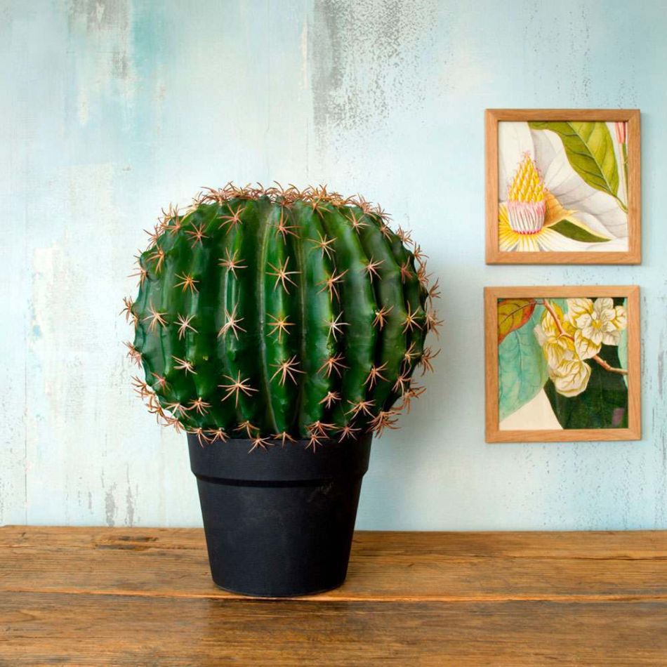 Faux Potted Golden Barrel Cactus