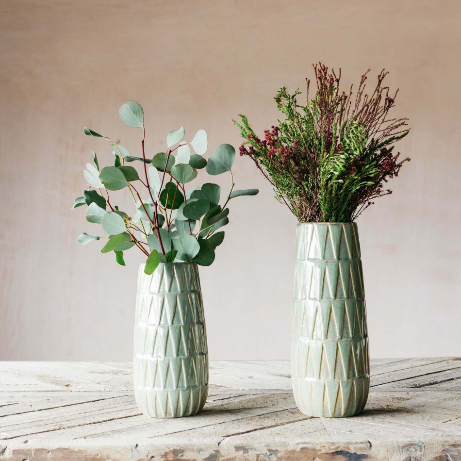 Glazed Green Vases