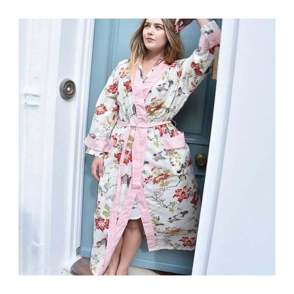 Rose Floral Print Dressing Gown