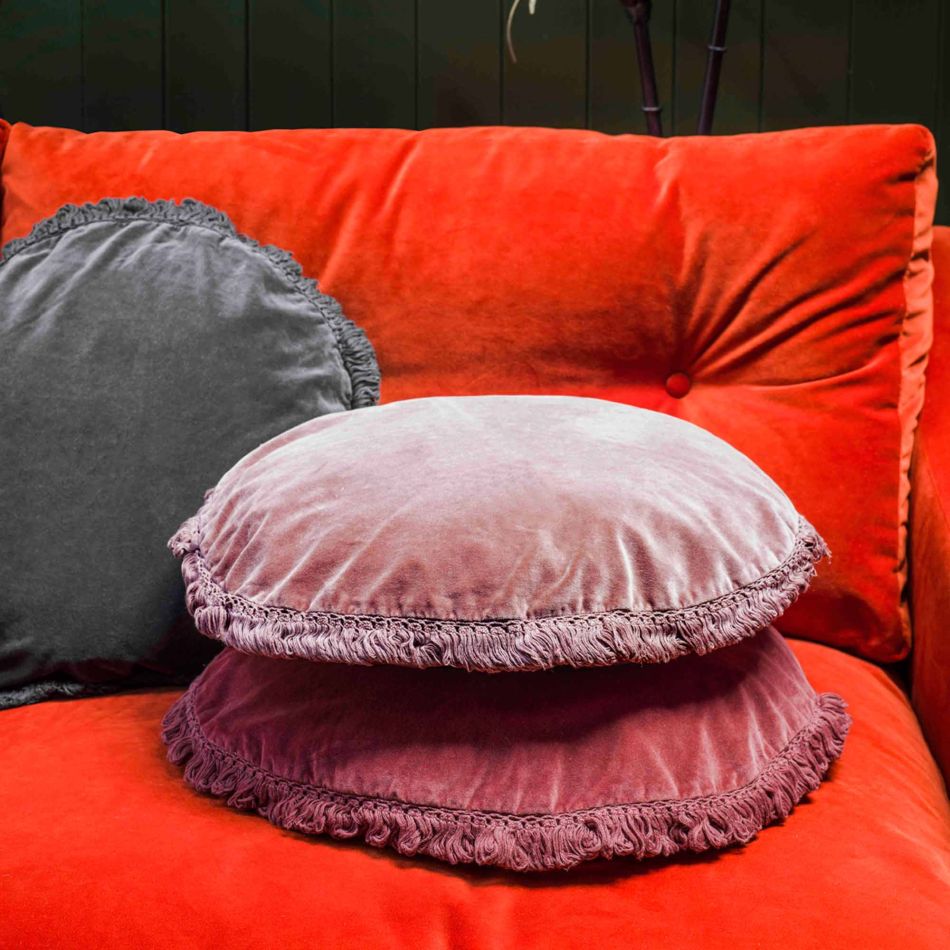 Round Fringed Cushions