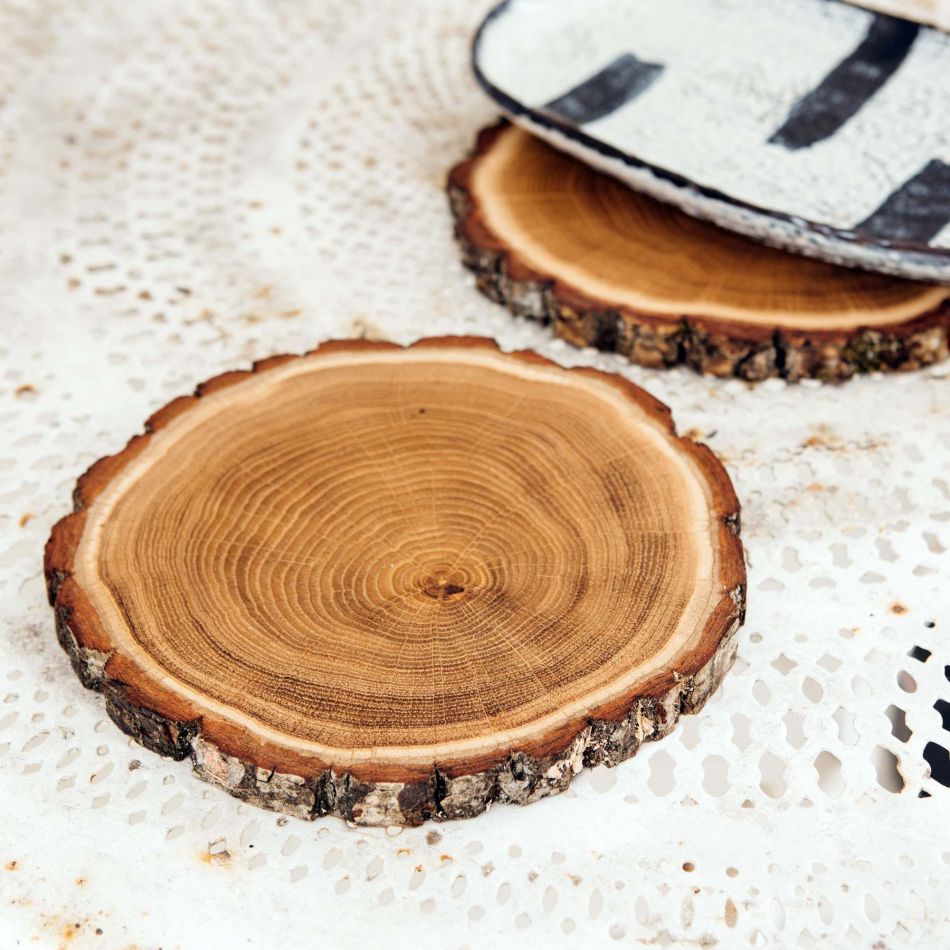 Set of Two Oak Slice Placemats