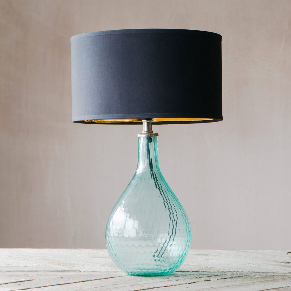 Sea Green Honeycomb Glass Lamp