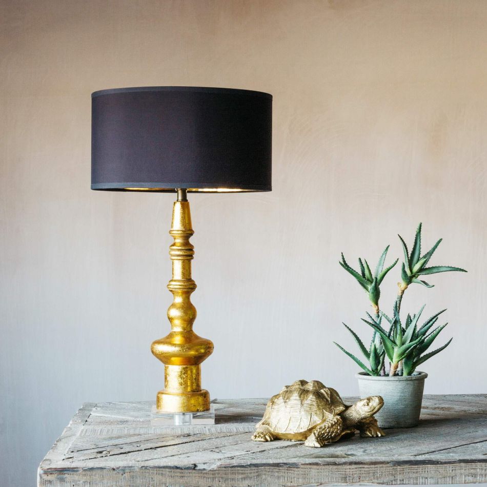 Ardenne Golden Turned Wooden Lamp