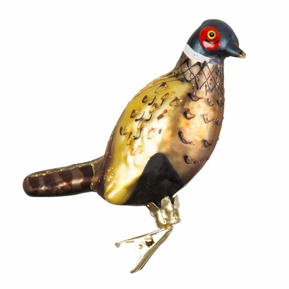 Painted Pheasant Clip-On Christmas Tree Decoration