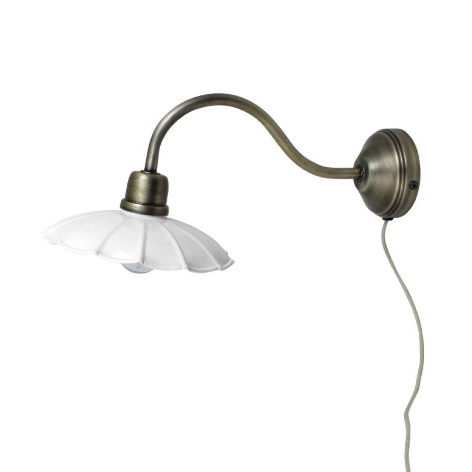 Crosby White and Brass Wall Lamp