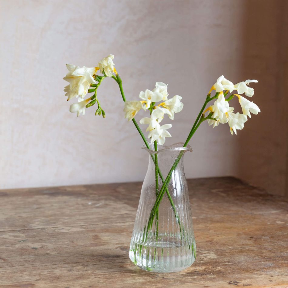 Clear Fluted Glass Vase