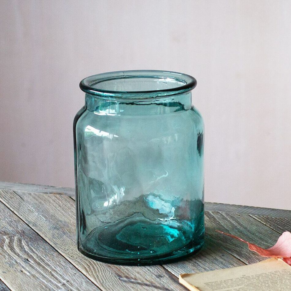 Sea Green Glass Jar