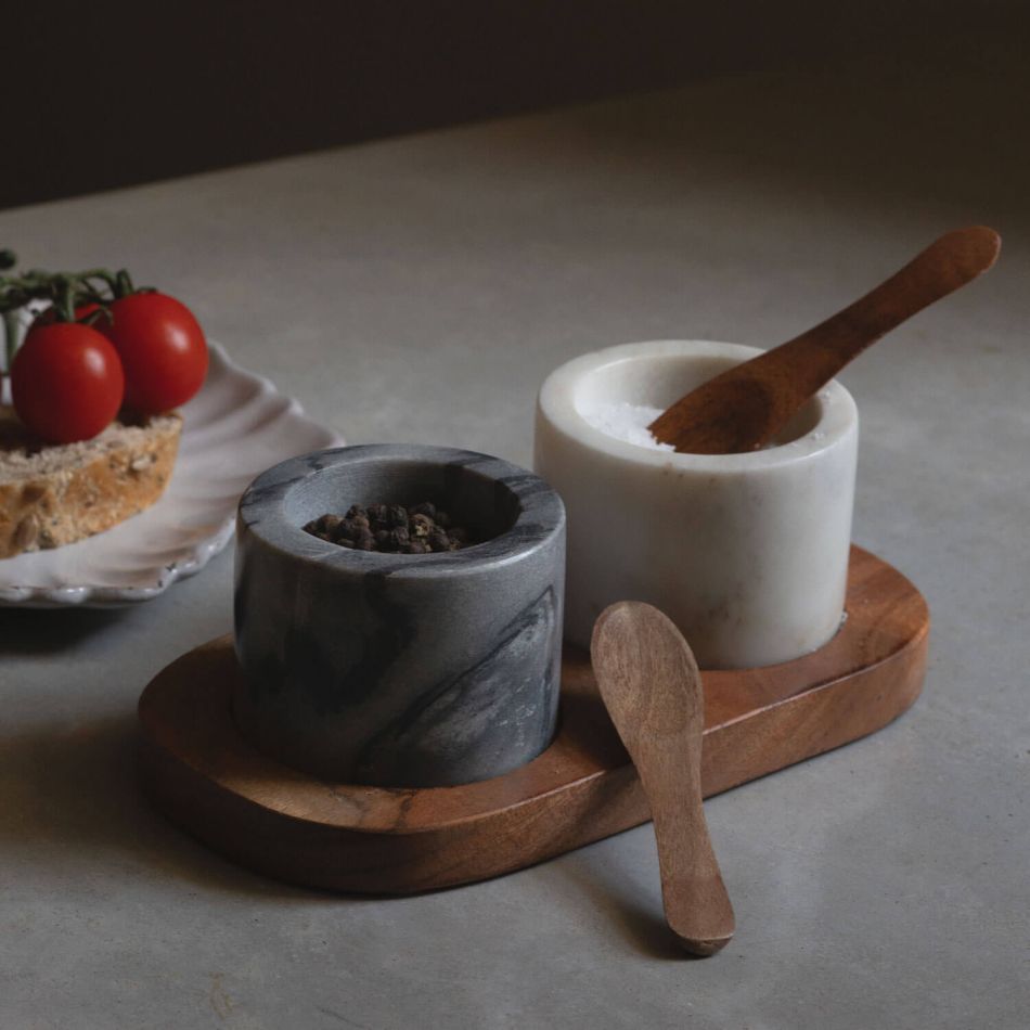 Salt and Pepper Bowl with Spoon