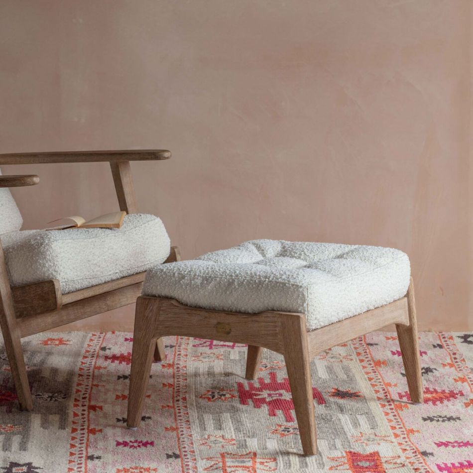 Dylan Chalk Boucle Footstool