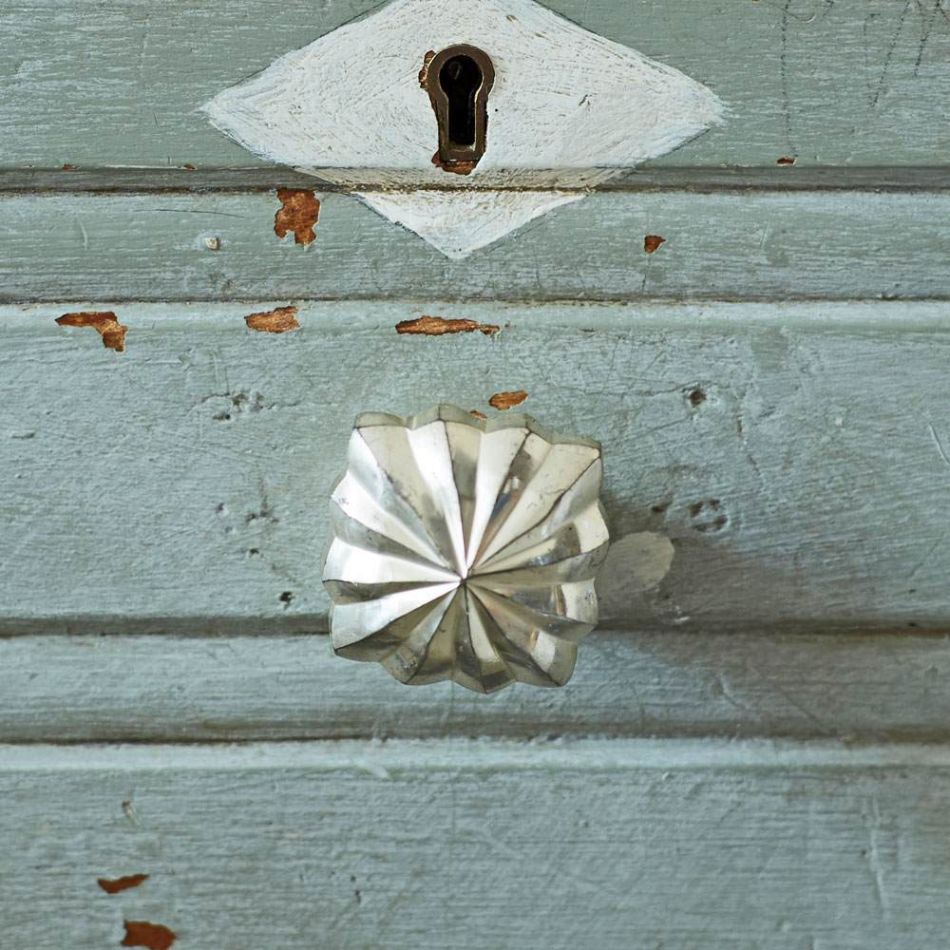 Antiqued Silver Square Star Knob