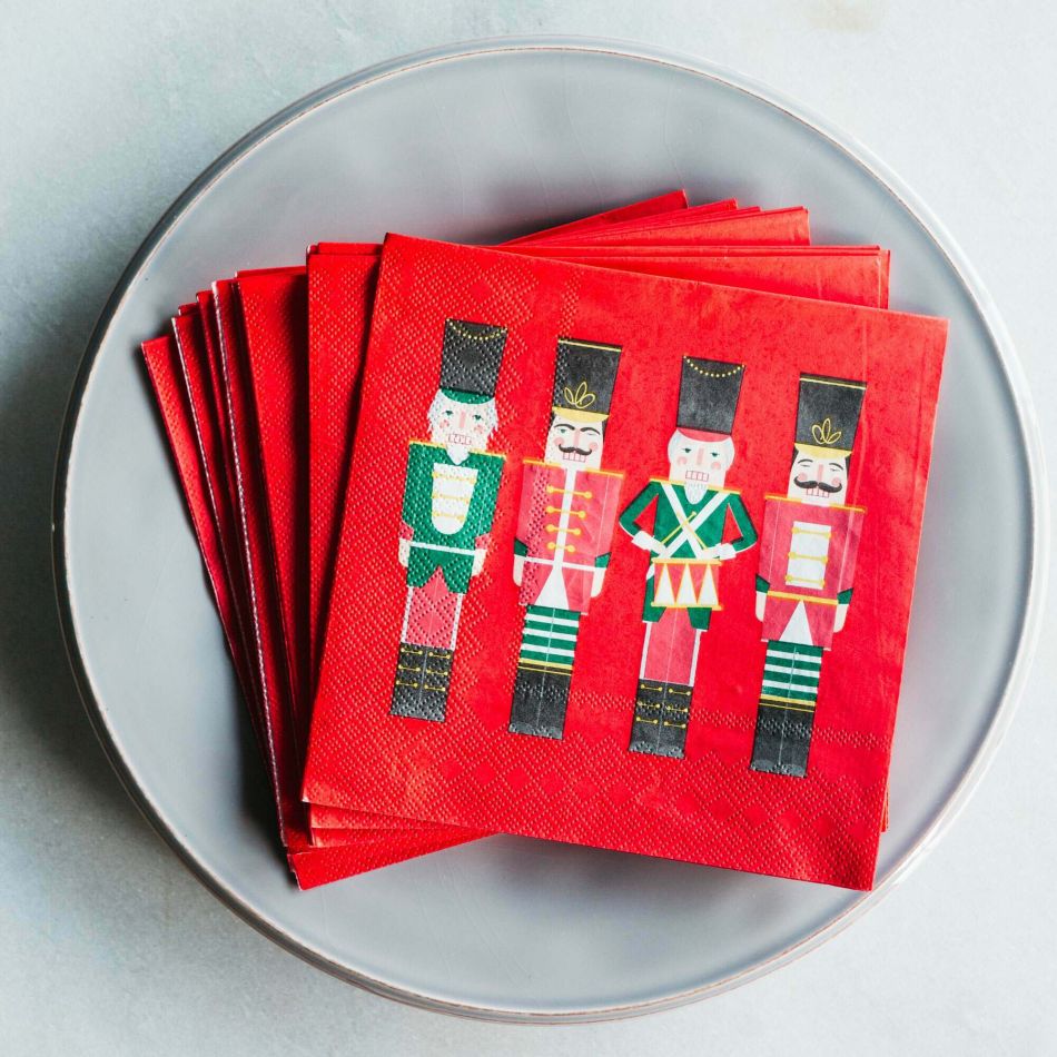 Pack of Sixteen Red Nutcracker Napkins