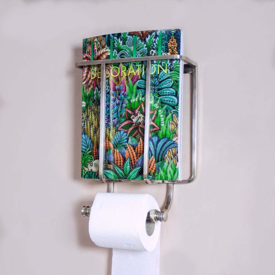 Baldwin Antique Silver Magazine and Toilet Roll Holder