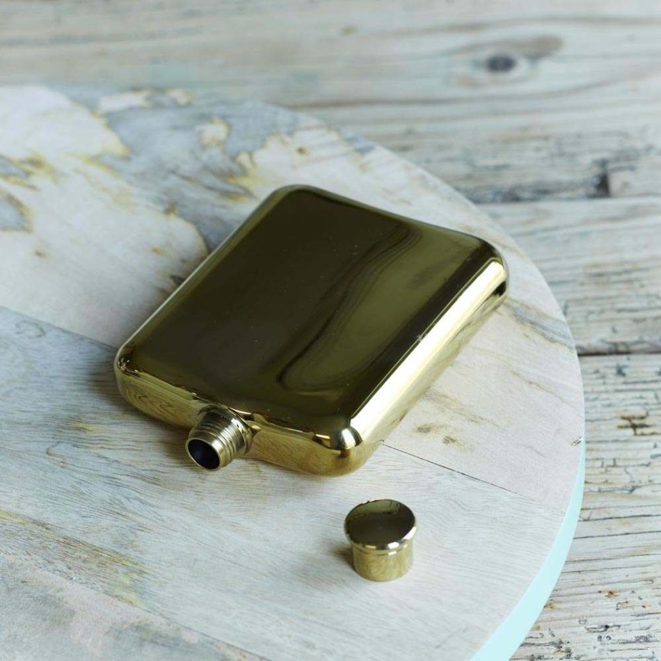 Belmont Gold Plated Hip Flask