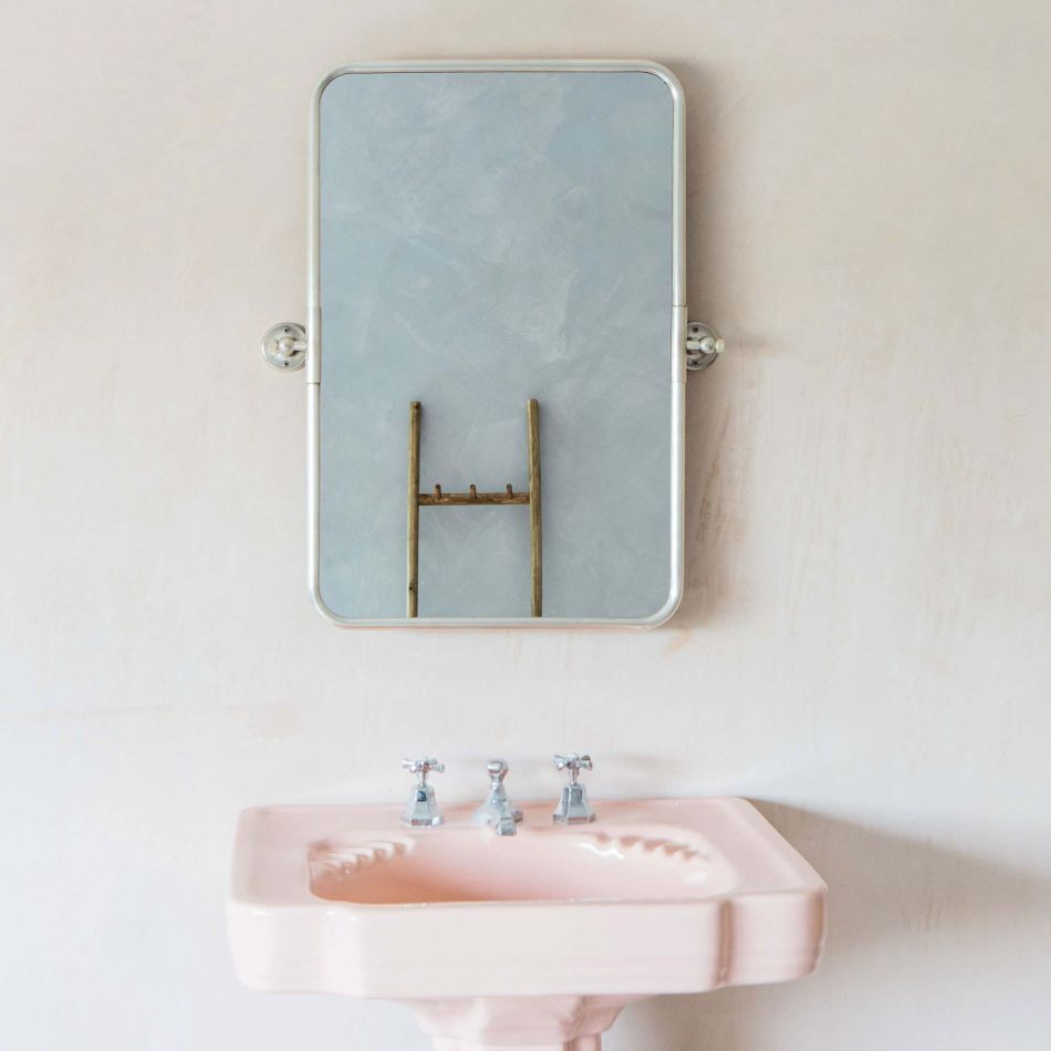 Otto Antique Silver Rectangular Tilting, Rectangular Tilting Bathroom Mirror