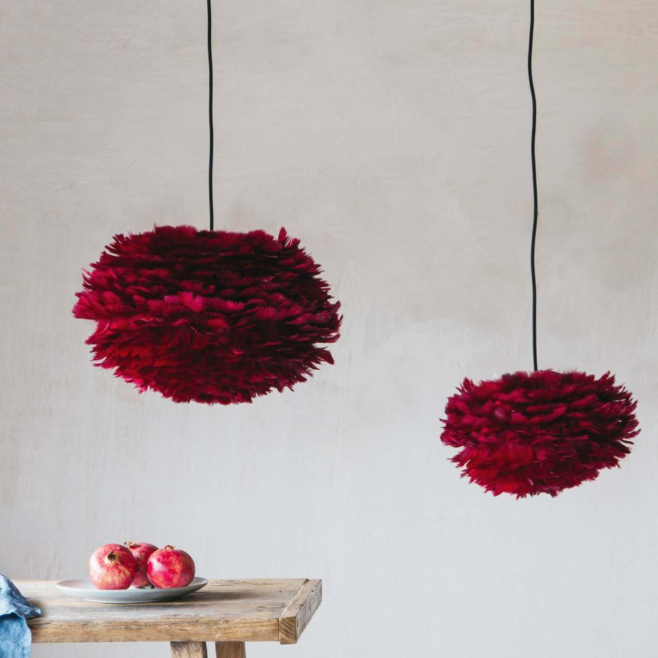 Aurora Red Feather Pendant Shades