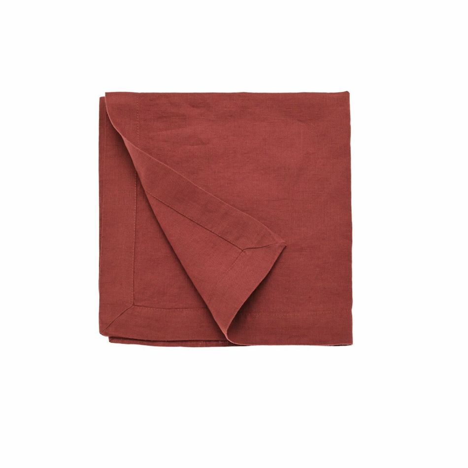 Set of Two Red Linen Napkins