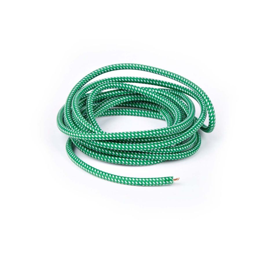 Green Cable with White Dots