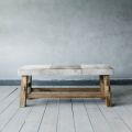 Grey Cowhide Bench 
