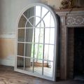 Grey Arched Window Mirror