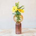 Yellow and Mauve Glass Vase