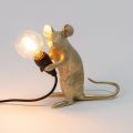 Gold Sitting Mouse Lamp