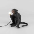 Outdoor Black Sitting Monkey Lamp 
