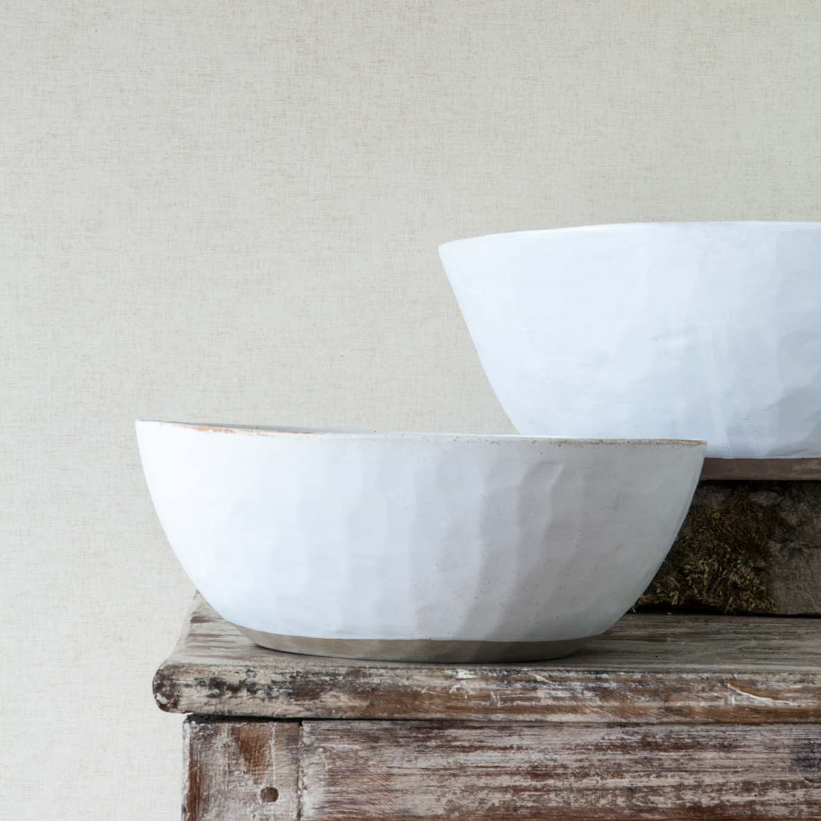 An image of Off White Organic Serving Bowl