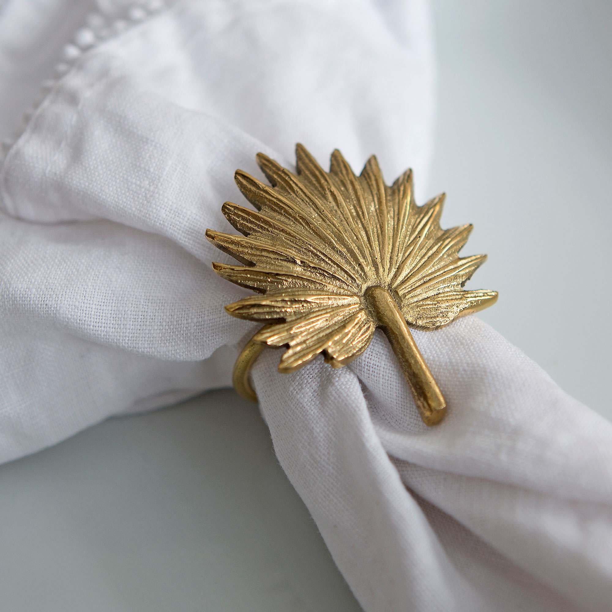 Read more about Graham and green brass palm leaf napkin ring