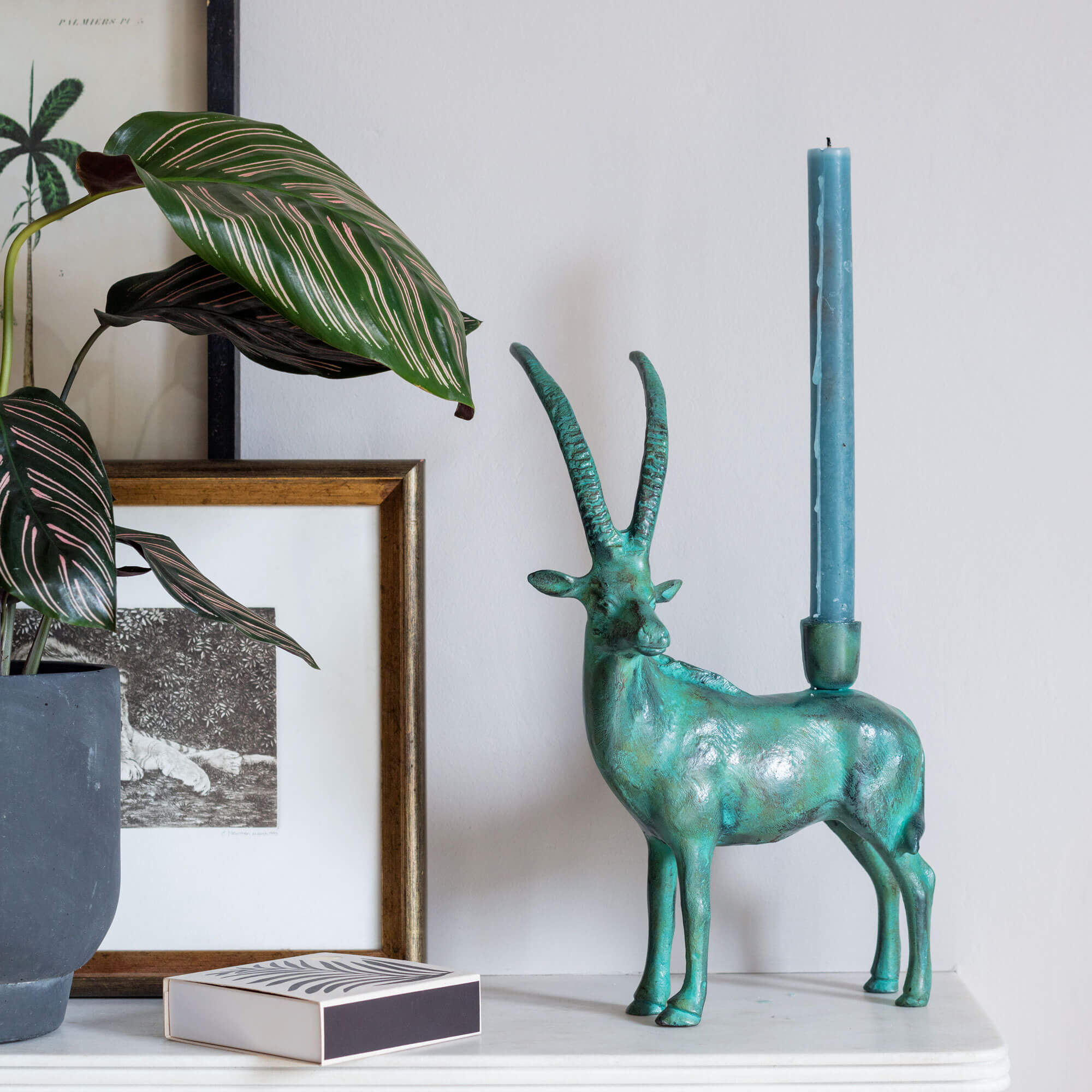 Photo of Graham and green ibex deer candle holder