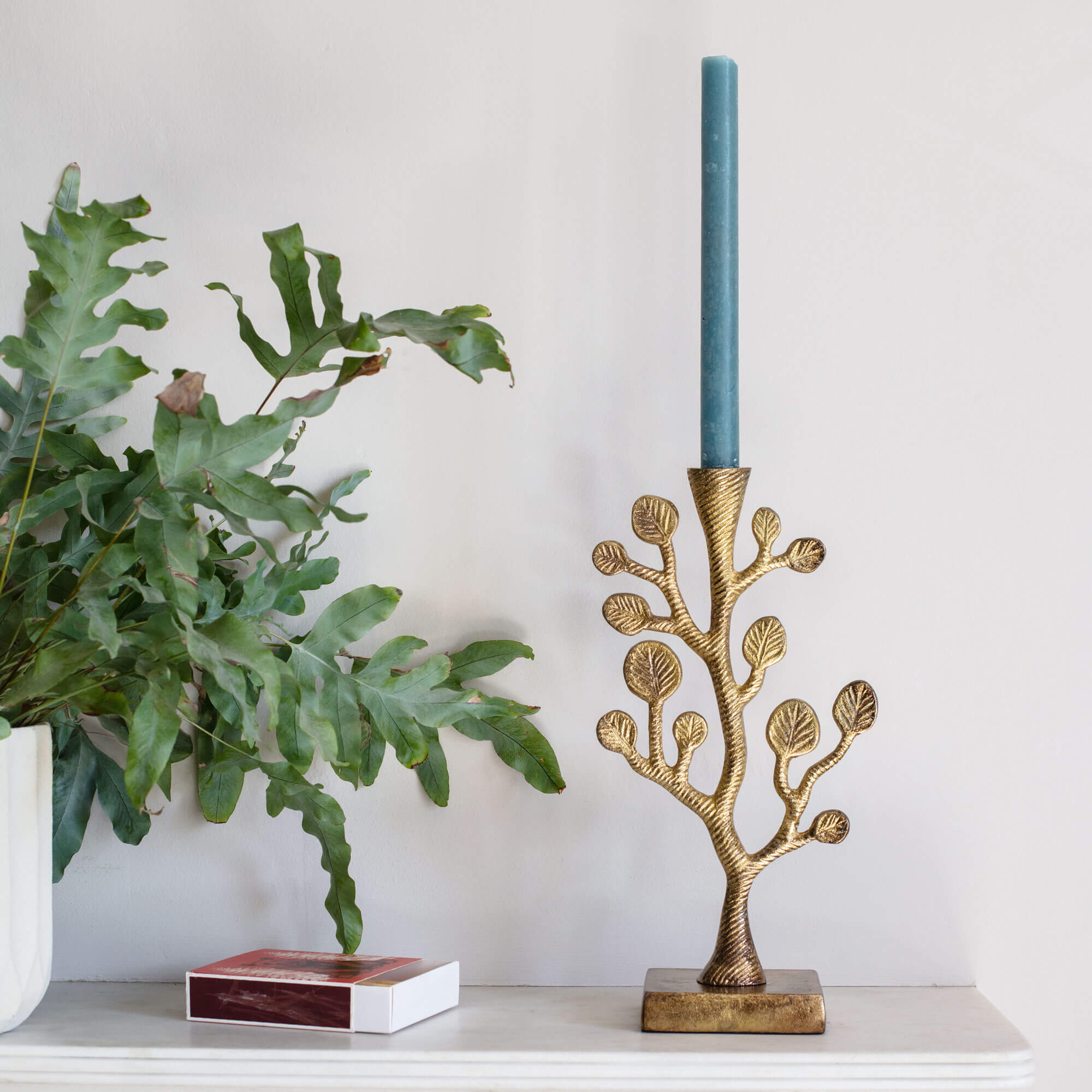 Read more about Graham and green brass leaf candle holder