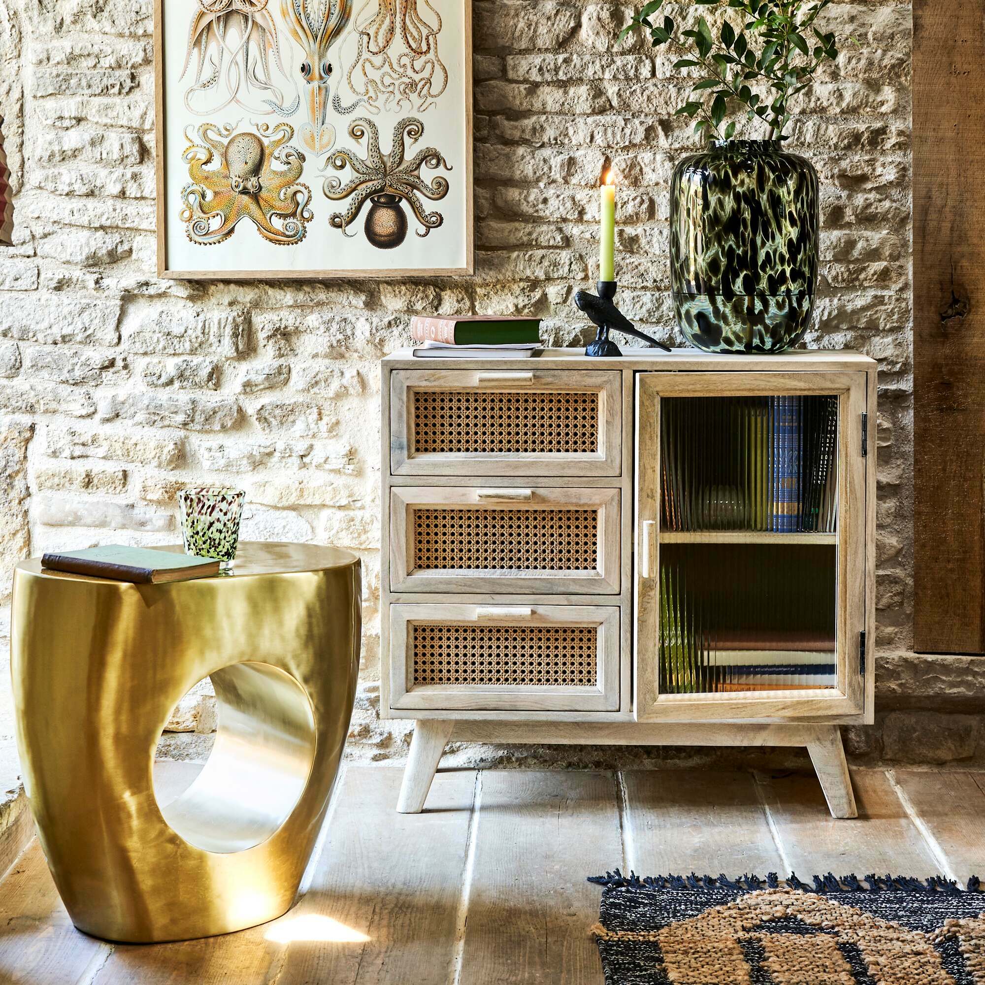Read more about Graham and green esben three drawer one door glass sideboard
