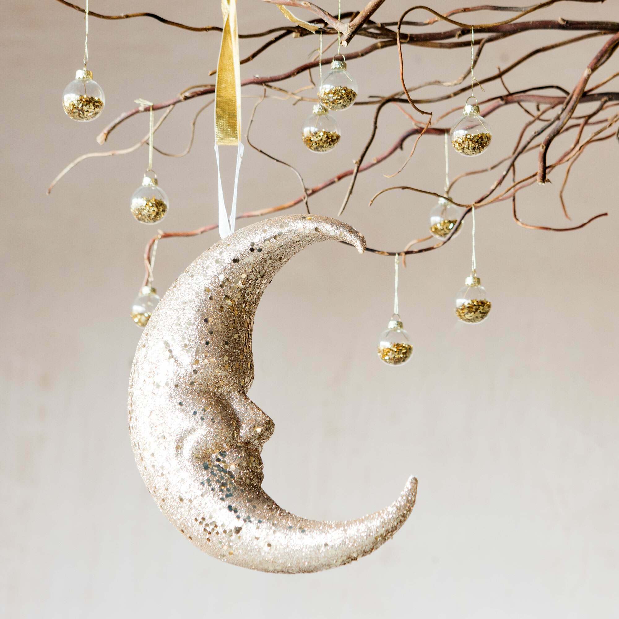 Read more about Graham and green medium gold glitter moon decoration