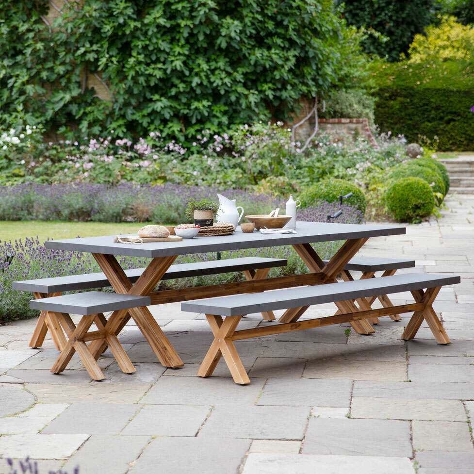 Photo of Graham and green large burford garden table and bench set