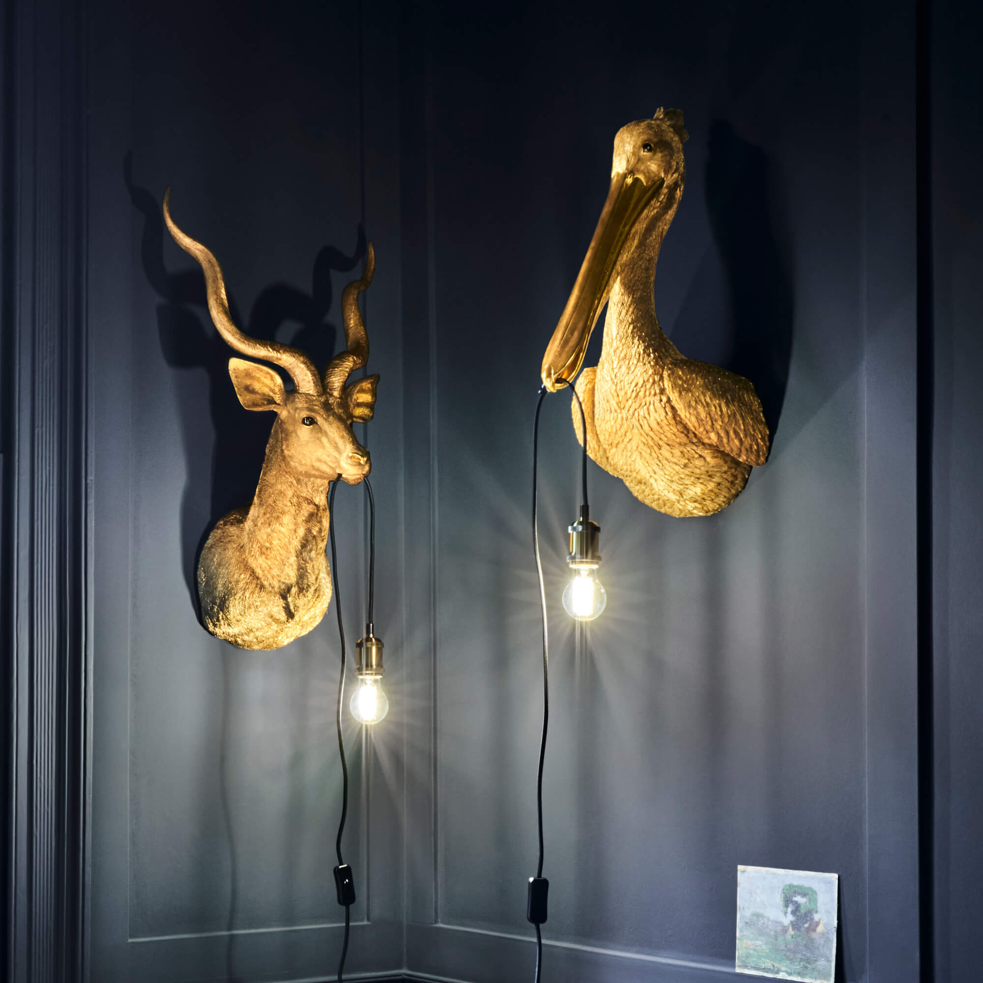 Read more about Graham and green gold antelope wall light