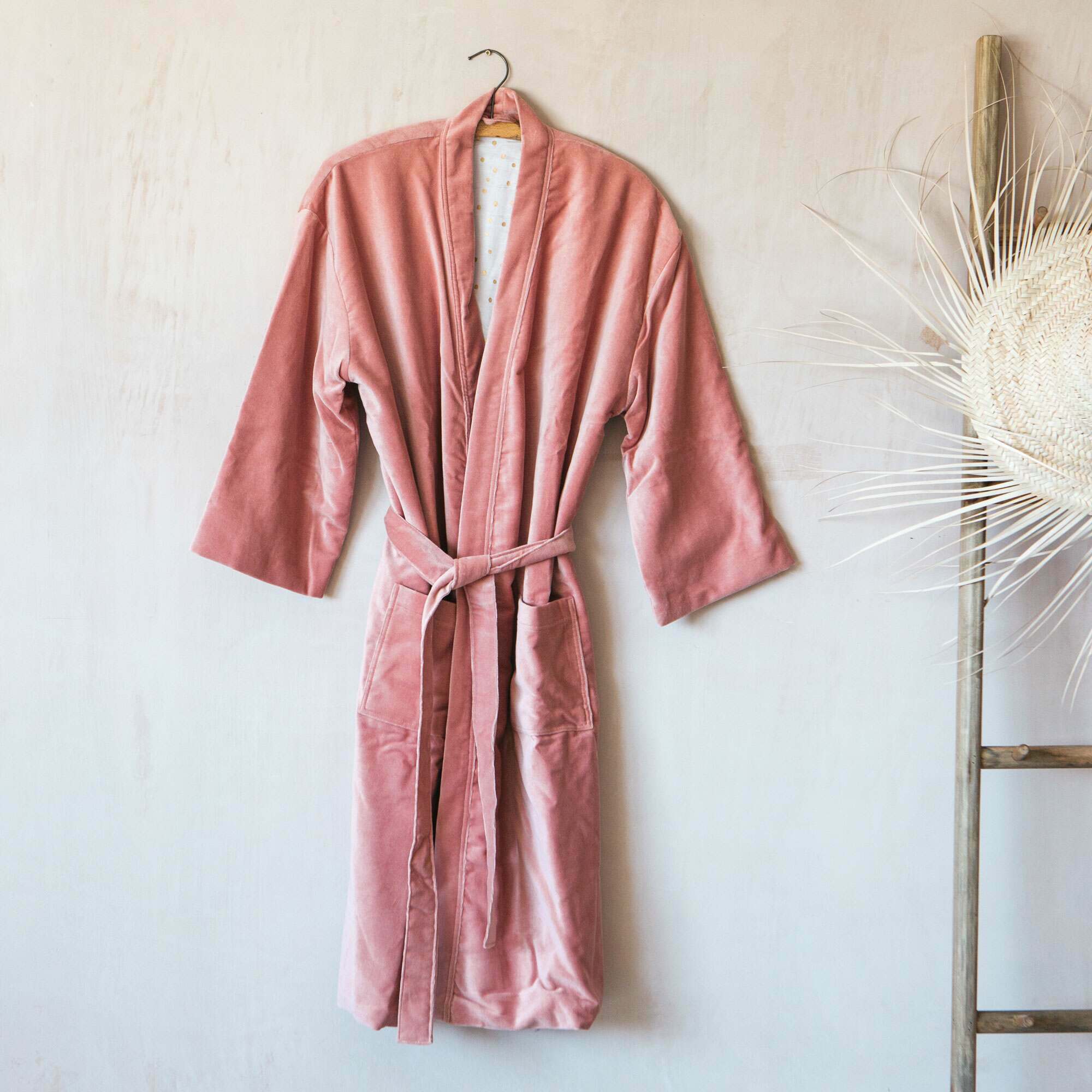Read more about Graham and green rose velvet kimono dressing gown - large/extra large
