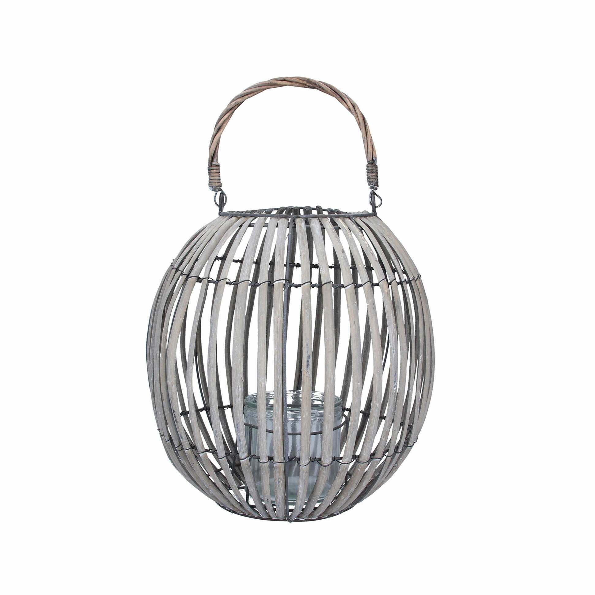 Read more about Graham and green round grey wicker lantern